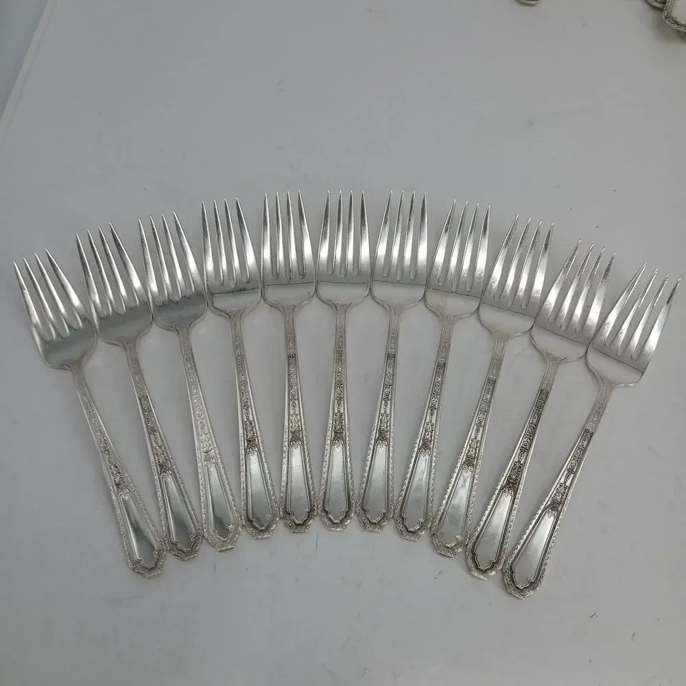 11X SF ROGERS Extra Plate SilverPlate CHALFONTE Salad Forks Flatware